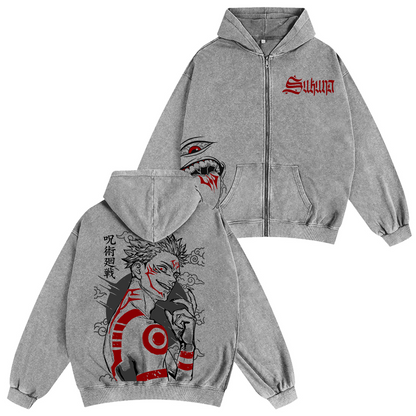 Jujutsu Kaisen Sukuna Washed T-shirt/Crewneck/Hoodie