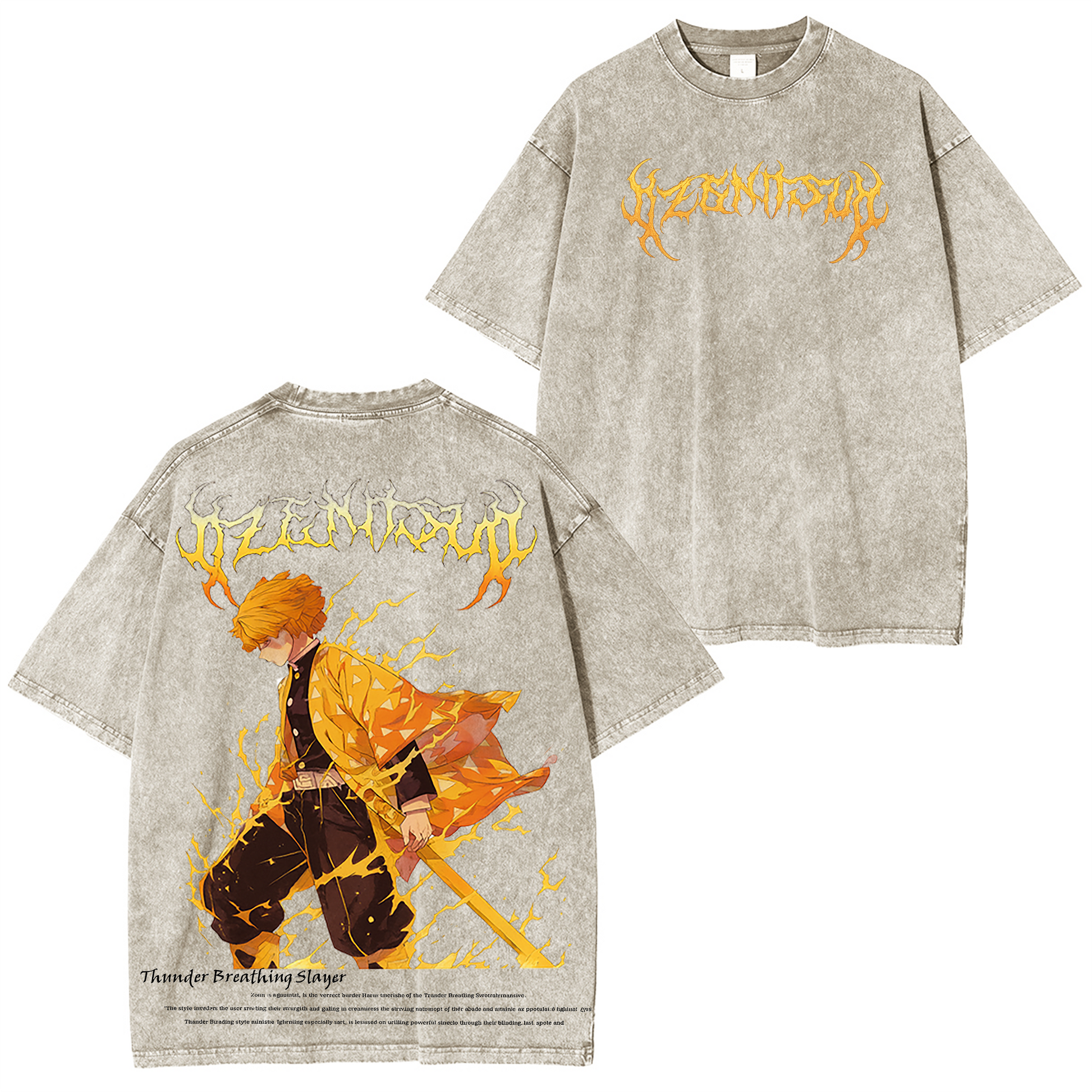 Anime Kyojuro Rengoku Demon Slayer Graphic Vintage T-Shirt
