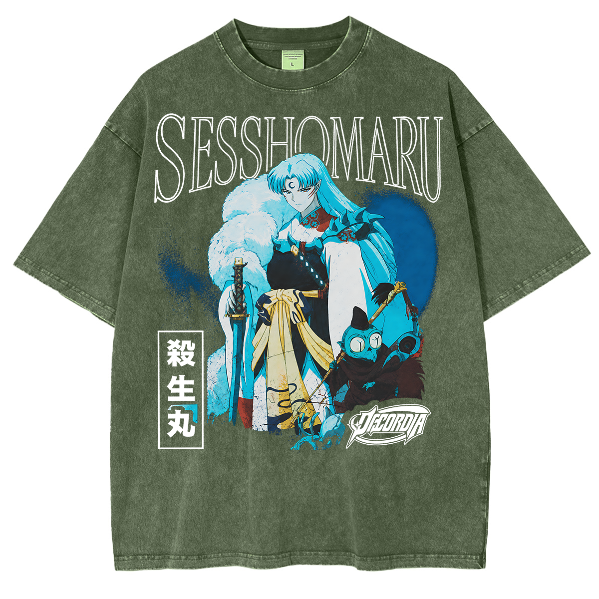 Inuyasha Sesshomaru Vintage Polera Unisex Lavada