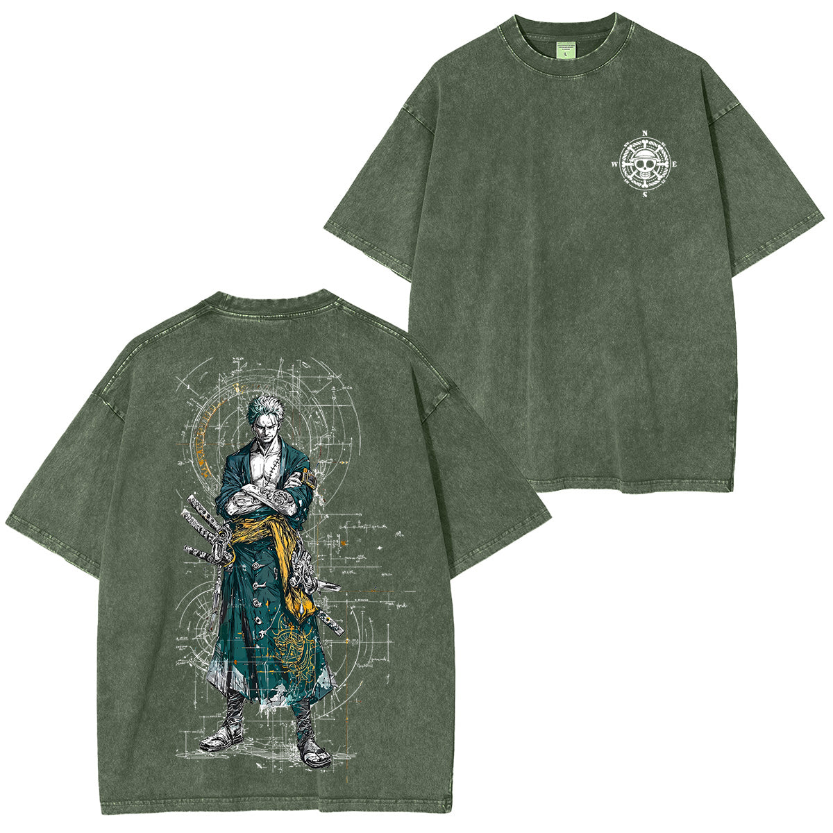 Zoro One Piece Unisex Washed T-Shirt