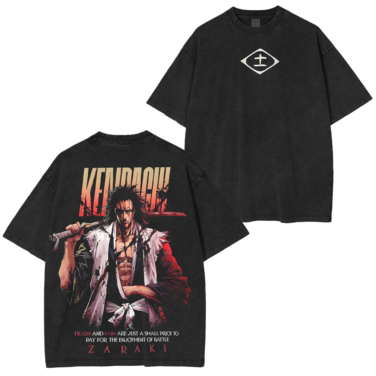 Kenpachi Zaraki-Bleach Anime Polera Unisex Lavada