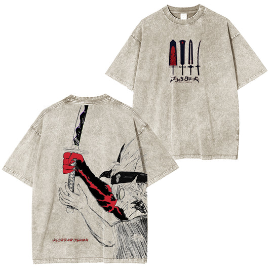 Black Clover Asta Washed Unisex Polera
