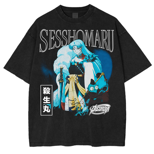 Inuyasha Sesshomaru Vintage Polera Unisex Lavada
