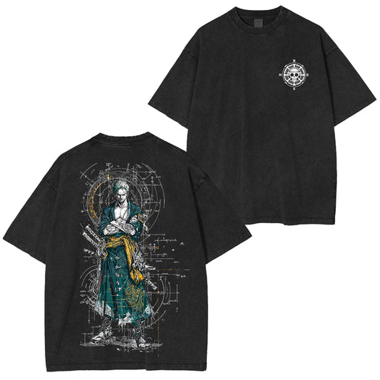 Zoro One Piece Unisex Washed T-Shirt
