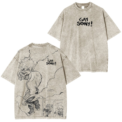 GAY SONY! My Hero Academia Polera Lavada Vintage