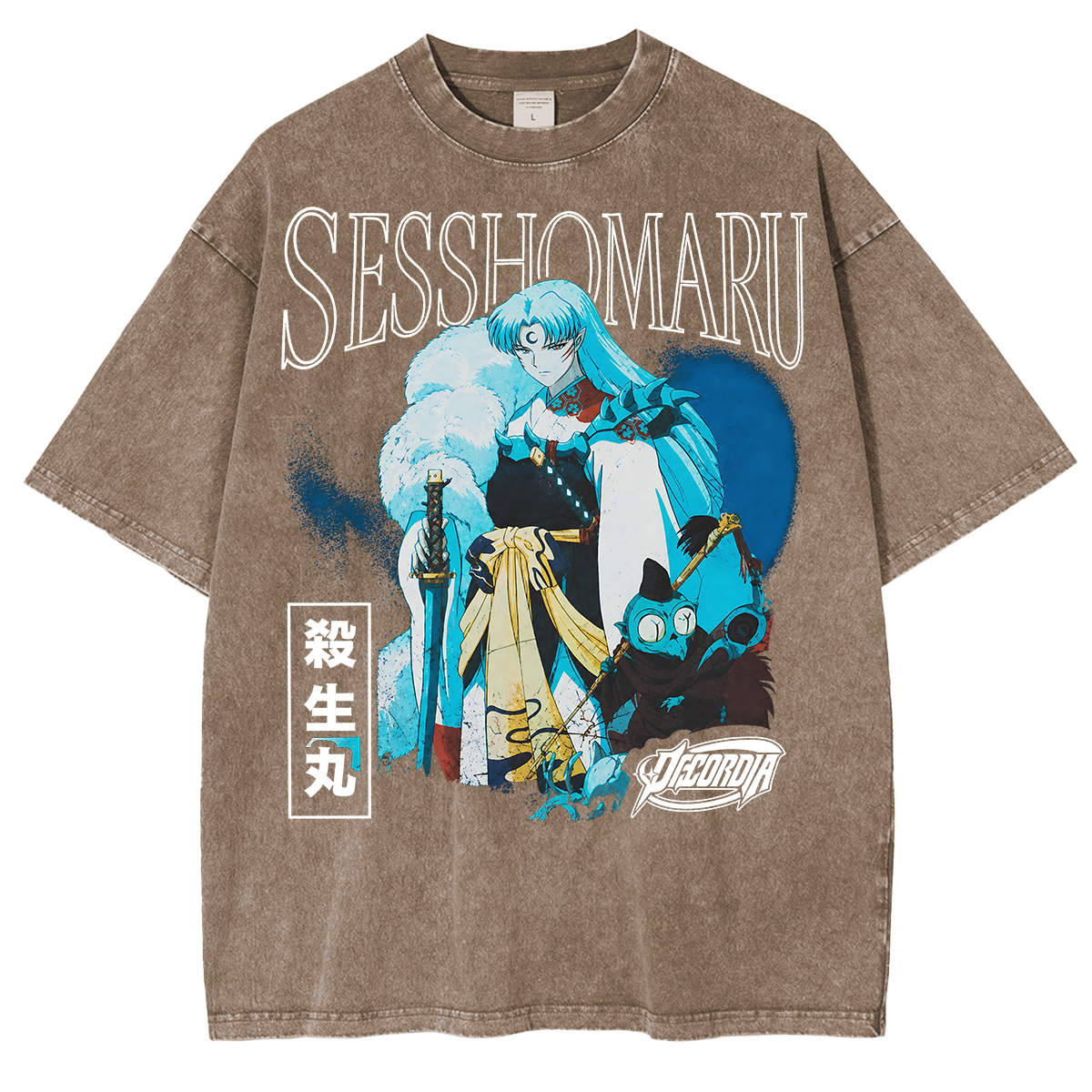Inuyasha Sesshomaru Vintage Polera Unisex Lavada