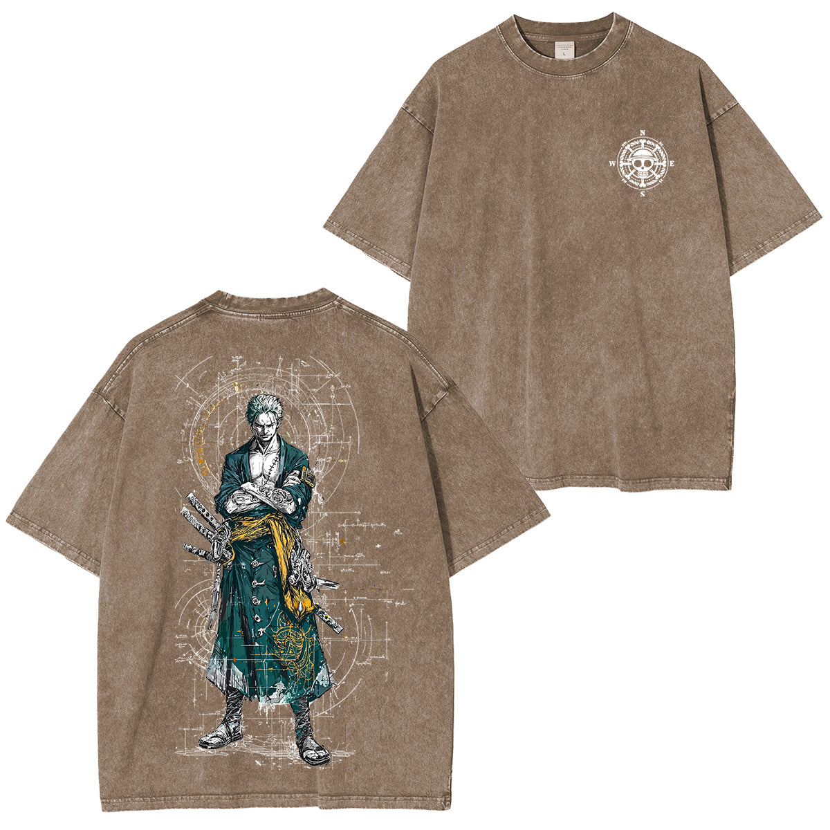 Zoro One Piece Unisex Washed T-Shirt