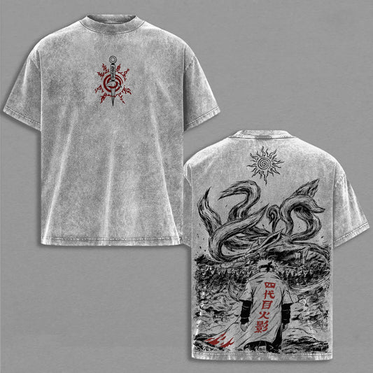 Naruto Minato Namikaze Kurama Polera Vintage