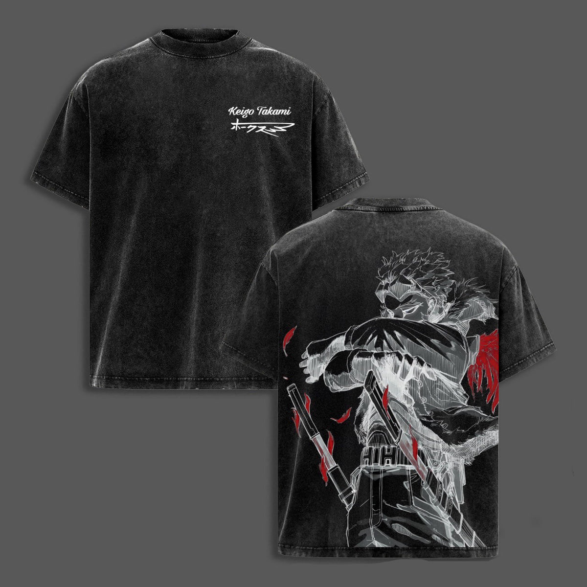 My Hero Academia: Hawks Polera Lavada Vintage