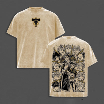 Black Clover:Asta Vs Yami Sukehiro Black Bulls Polera Lavada Vintage