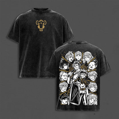 Black Clover:Asta Vs Yami Sukehiro Black Bulls Polera Lavada Vintage