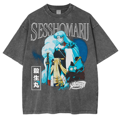 Inuyasha Sesshomaru Vintage Polera Unisex Lavada