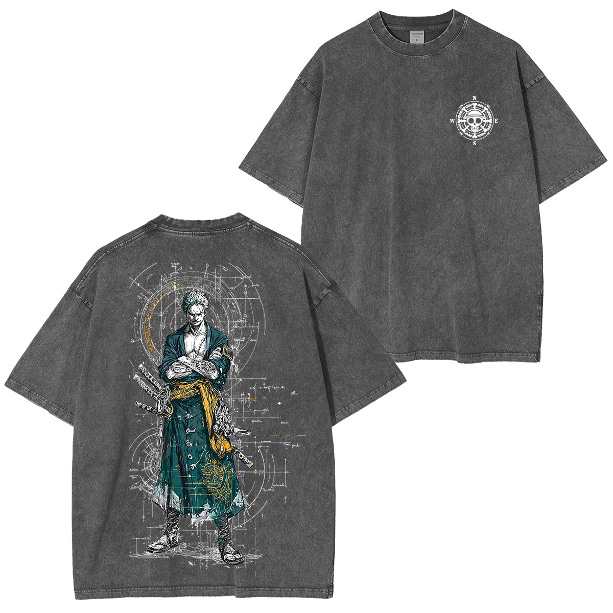Zoro One Piece Unisex Washed T-Shirt