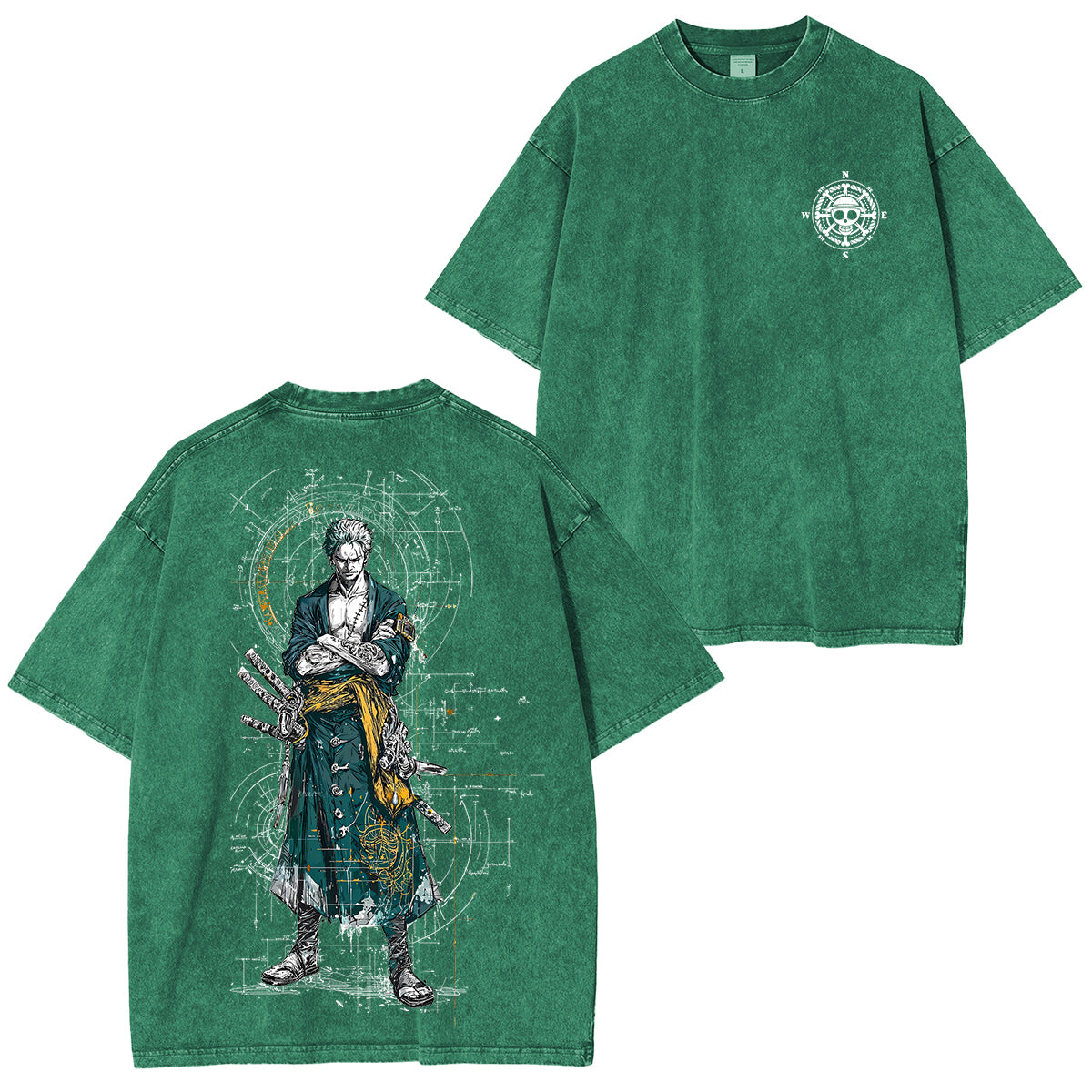 Zoro One Piece Unisex Washed T-Shirt