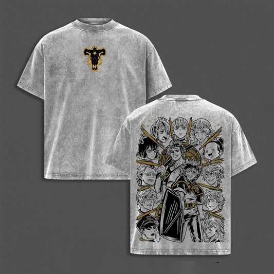Black Clover:Asta Vs Yami Sukehiro Black Bulls Polera Lavada Vintage
