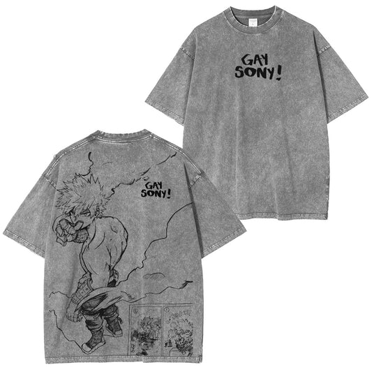 GAY SONY! My Hero Academia Polera Lavada Vintage