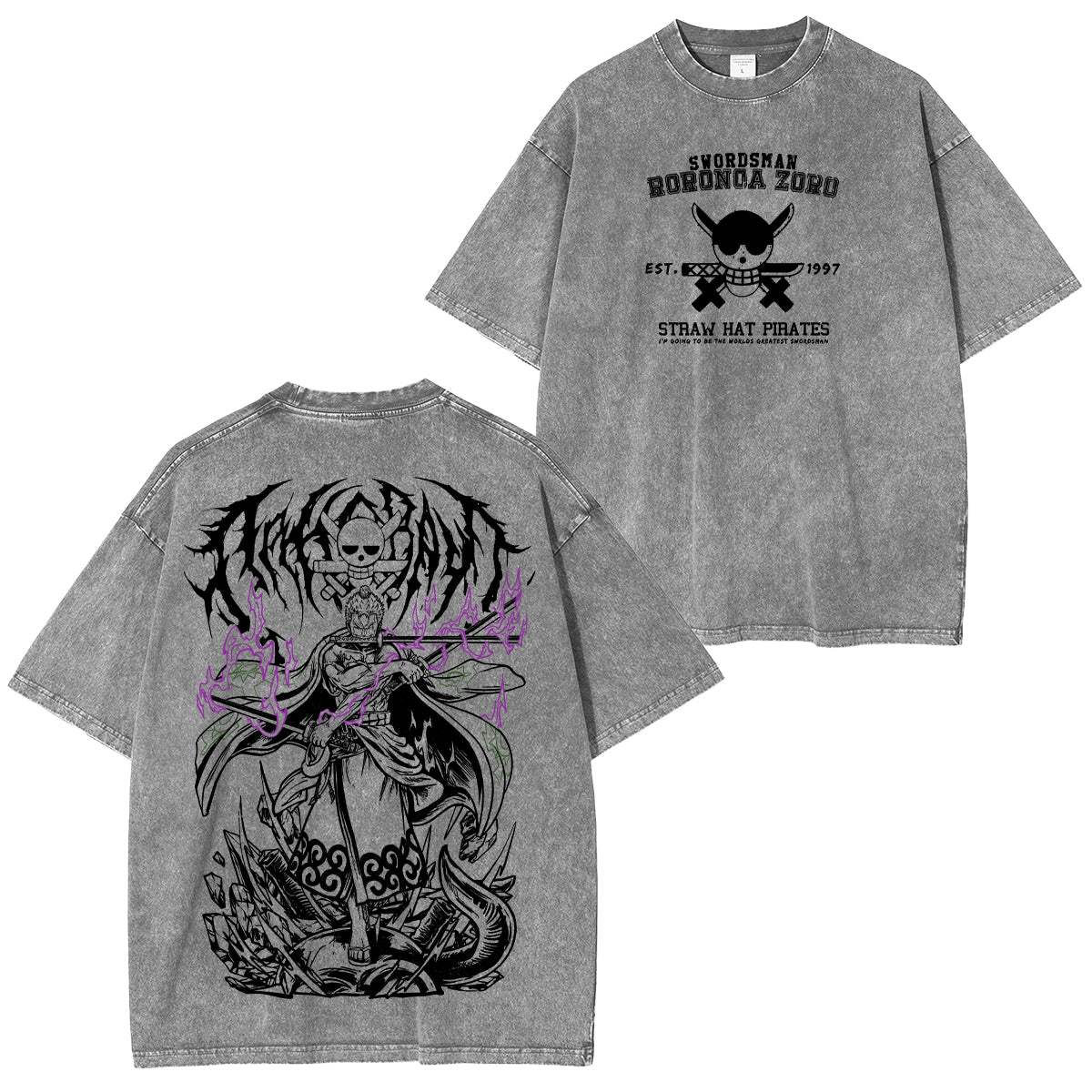 Roronoa Zoro One Piece Anime Unisex Washed T-Shirt/HOODIE