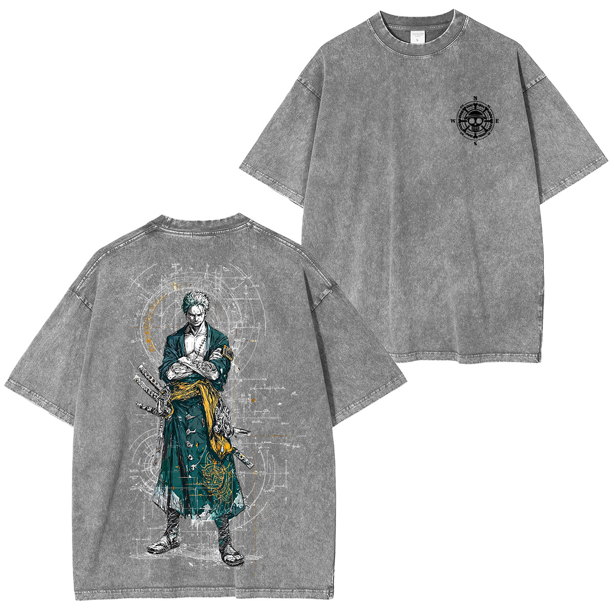 Zoro One Piece Unisex Washed T-Shirt