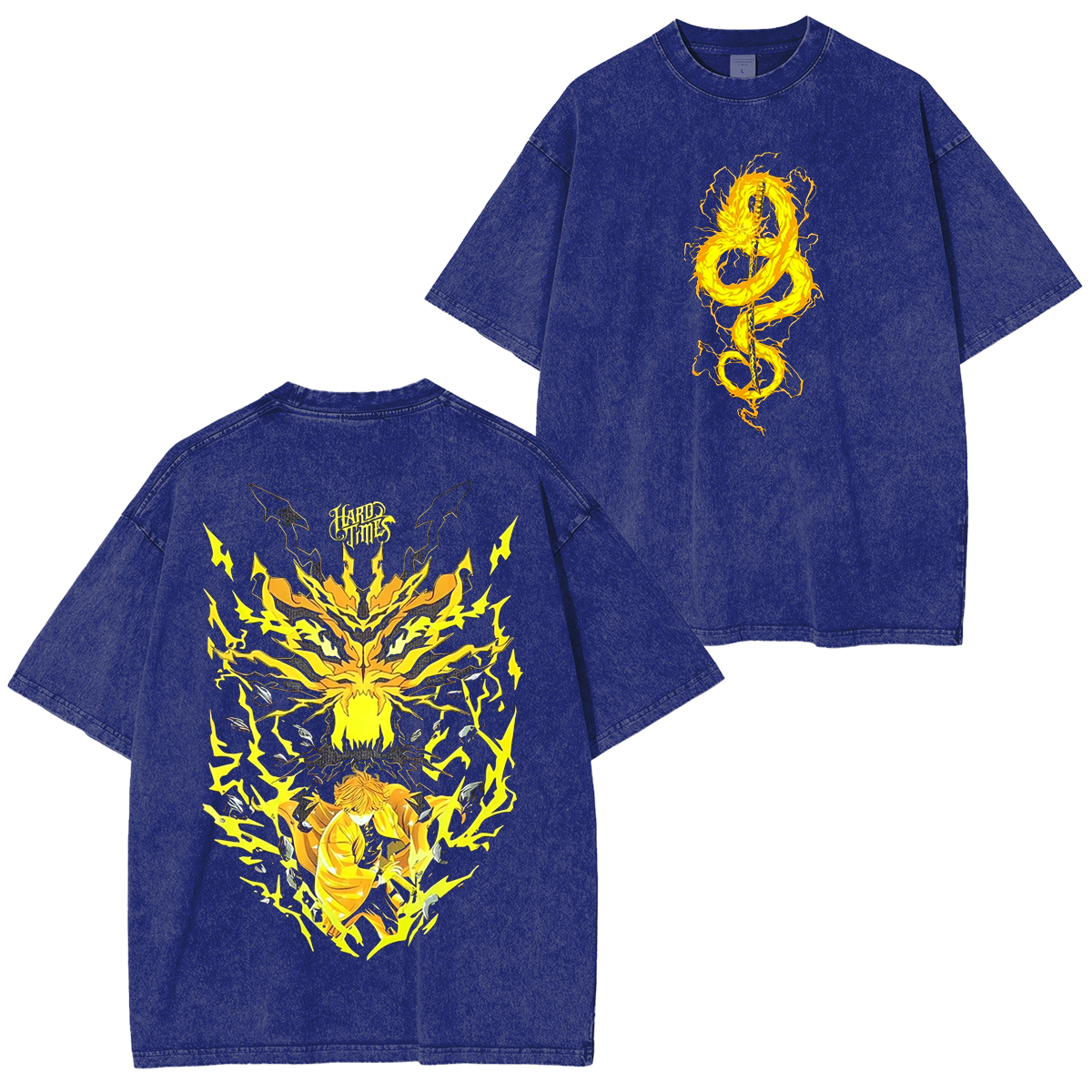 Zenitsu Demons Slayer Retro Edition Vintage Anime Unisex Washed T-Shirt