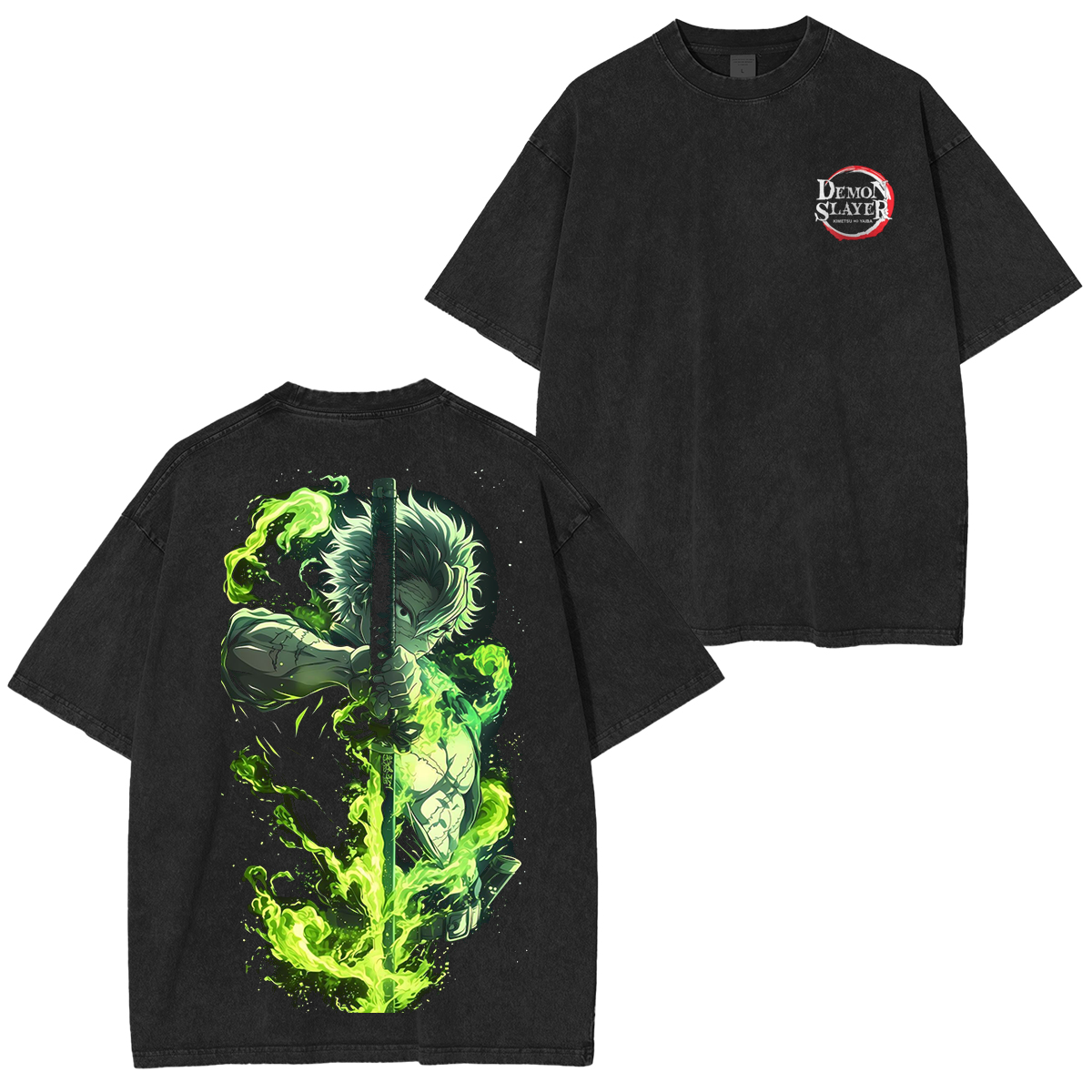 Wind Hashira,Demons Slayer Anime Unisex Washed T-Shirt