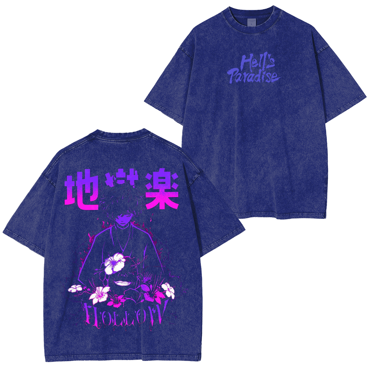 Gabimaru , Hell's Paradise Retro Limited Purple Vintage Anime Unisex Washed T-Shirt