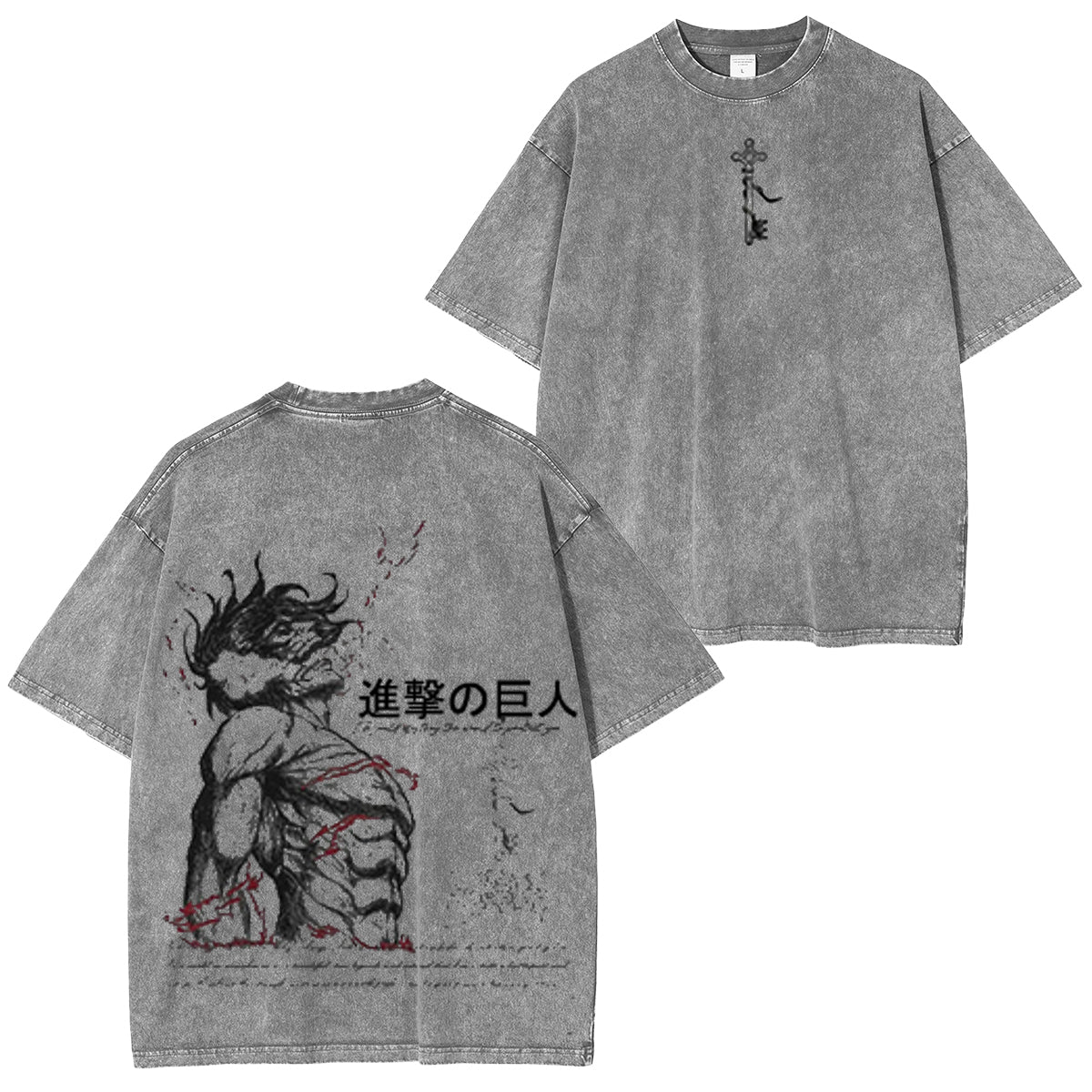 Attack On Titan Vintage Unisex Washed Tee