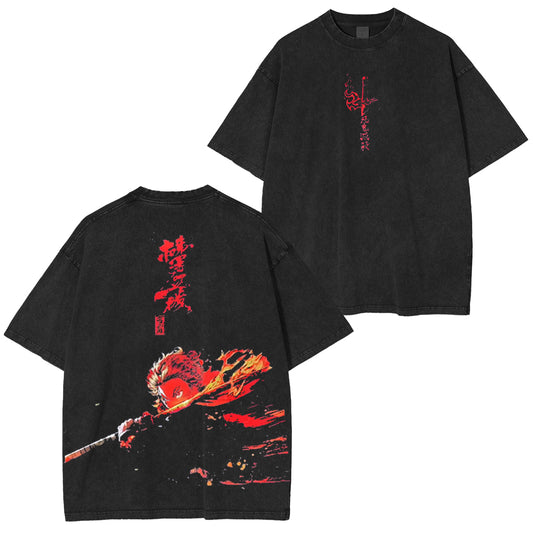 Carry The Flame Hashira Energy Everywhere Vintage Washed T-Shirt