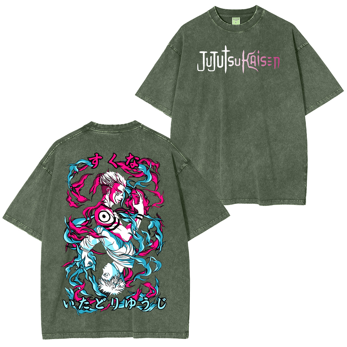 Jujutsu Kaisen Anime Unsiex Washed T-Shirt