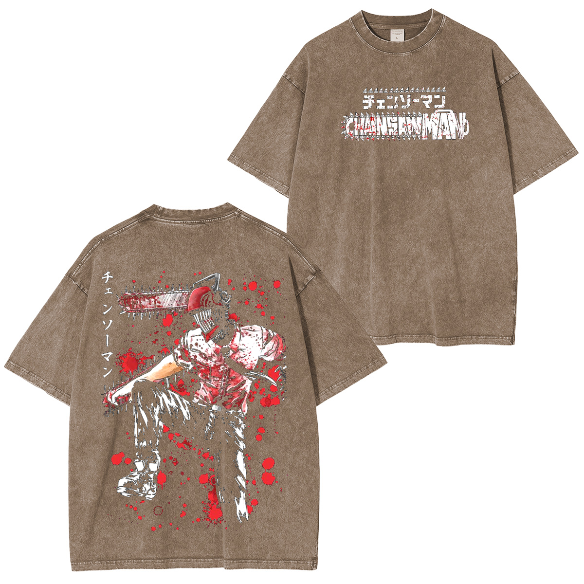 Chainsaw Man Anime Unsiex Washed T-Shirt