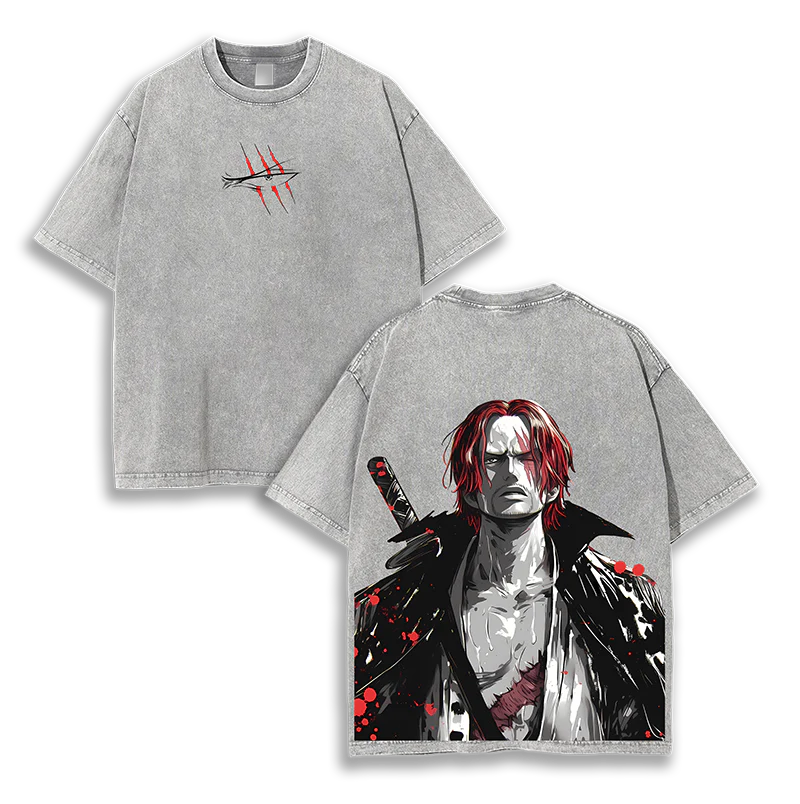 Shanks One Piece Anime Unisex Washed T-Shirt