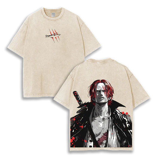 Shanks One Piece Anime Unisex Washed T-Shirt