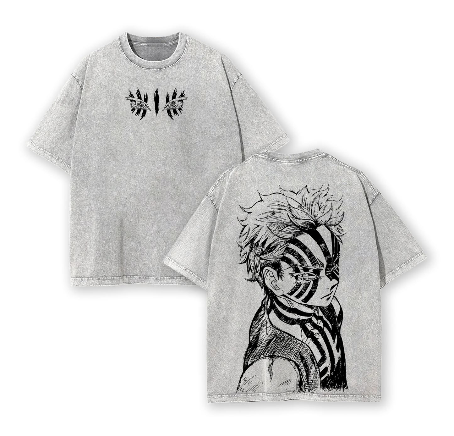 Akaza,Demon Slayer Anime Unisex Washed T-Shirt