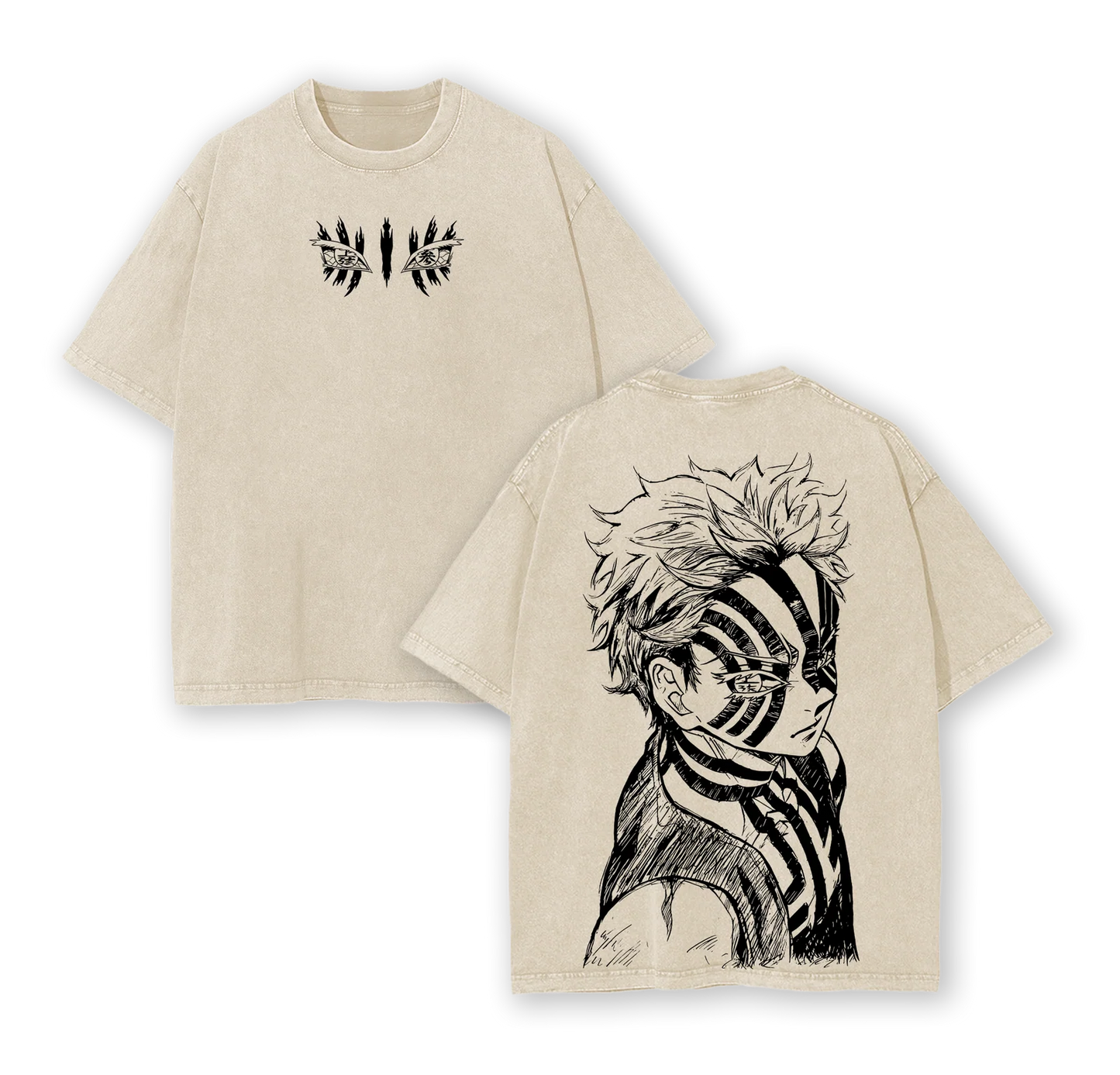 Akaza,Demon Slayer Anime Unisex Washed T-Shirt