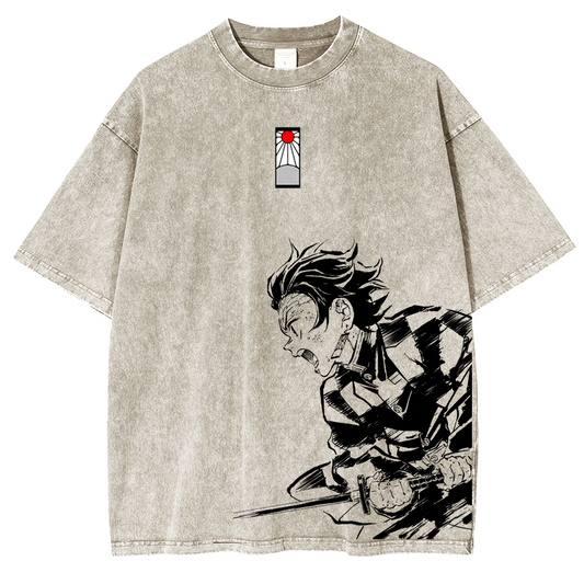 Demon Slayer Anime Unisex Washed T-Shirt