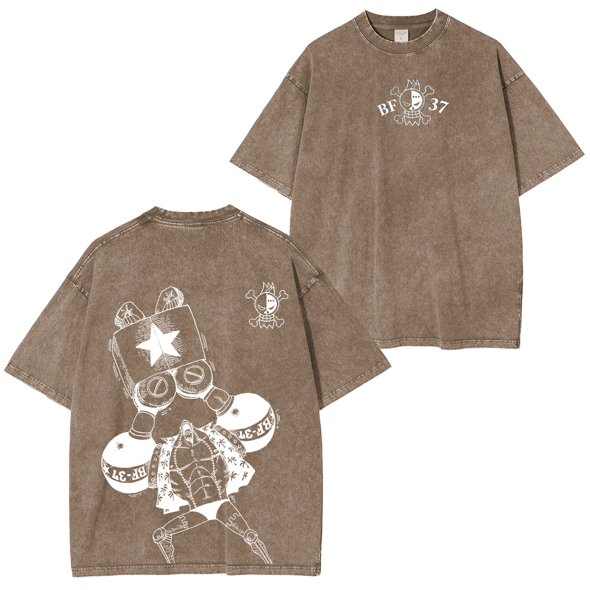 Franky Superrr Retro One Piece Anime Unsiex Washed T-Shirt