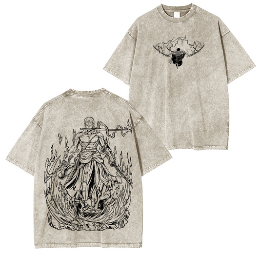Asura Zoro,One Piece Anime Unsiex Washed T-Shirt