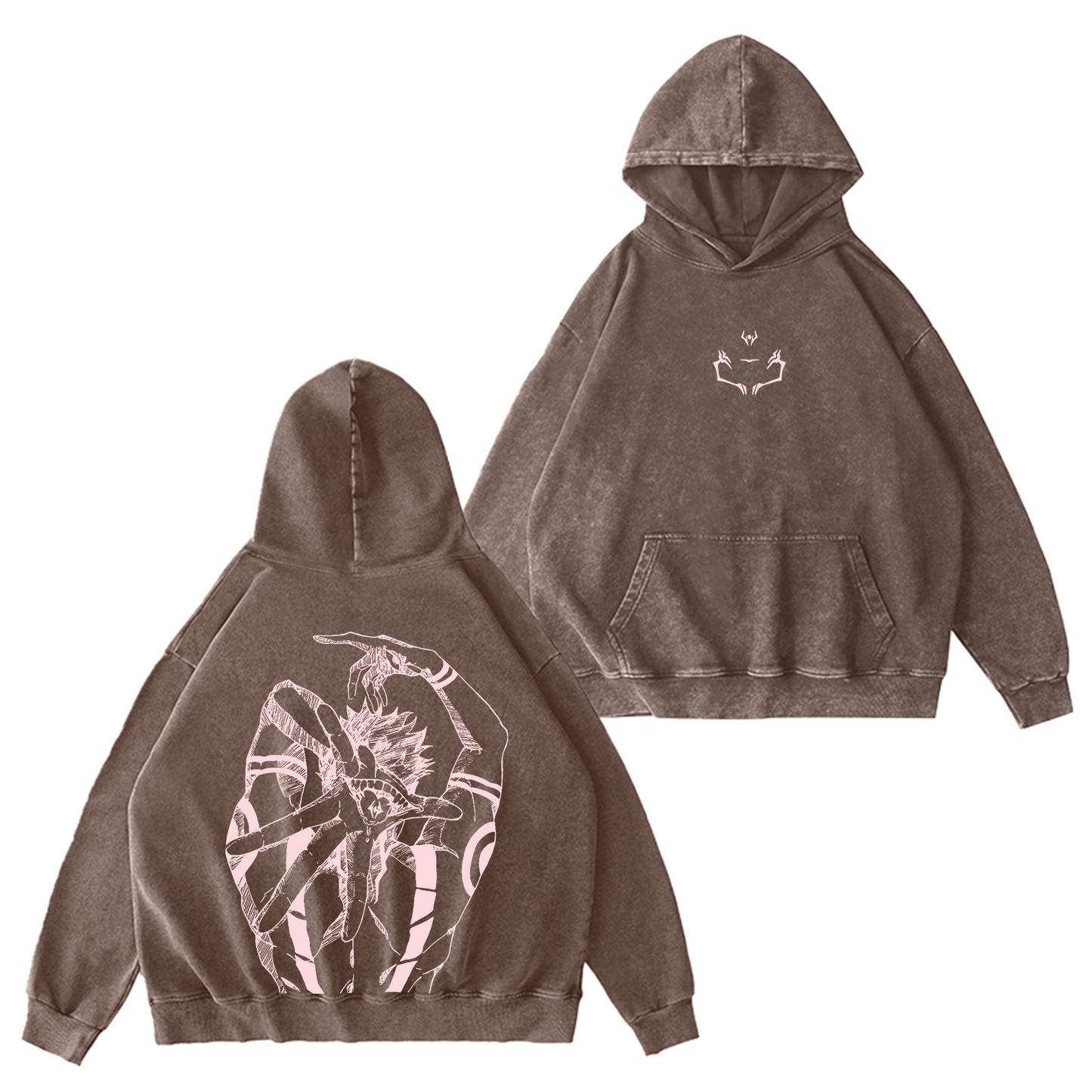 Limited Retro Sukuna ,Jujutsu Kaisen Anime Washed Hooded Sweatshirt