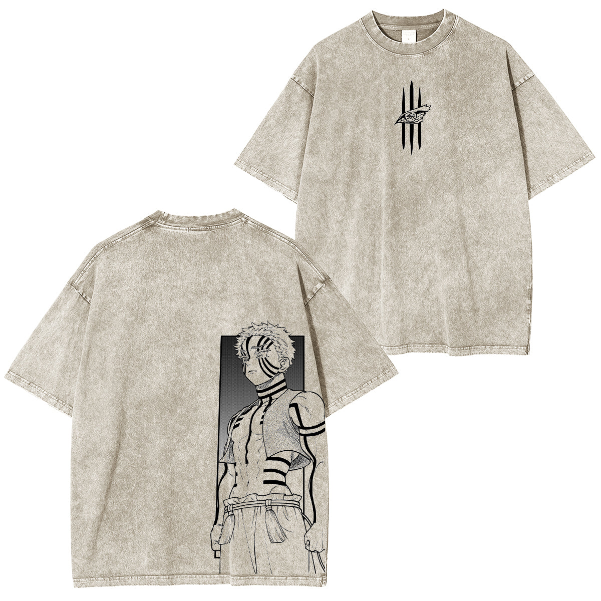 Akaza Demon Slayer Unsiex Washed T-Shirt