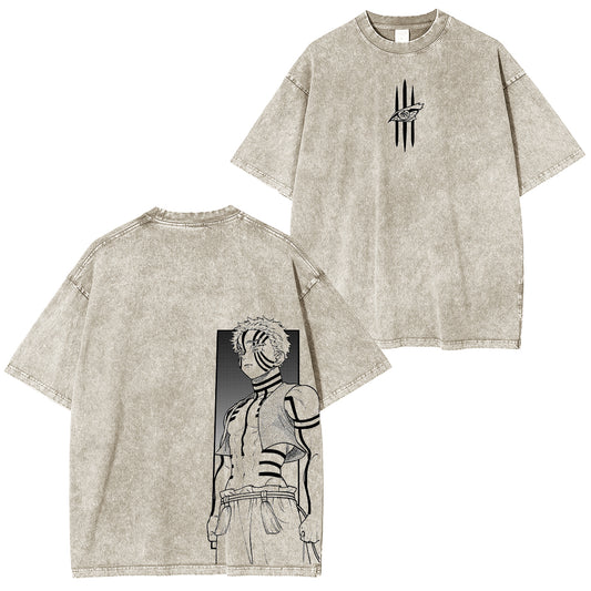 Akaza Demon Slayer Unsiex Washed T-Shirt