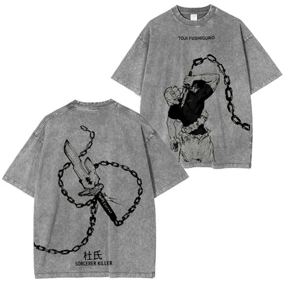 TOJI FUSHIGURO Unsiex Polera Lavada