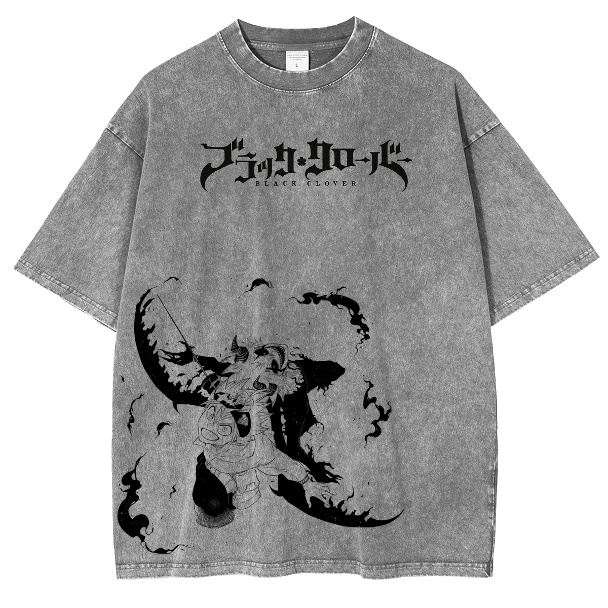 Black Clover Amine Unsiex Washed T-Shirt