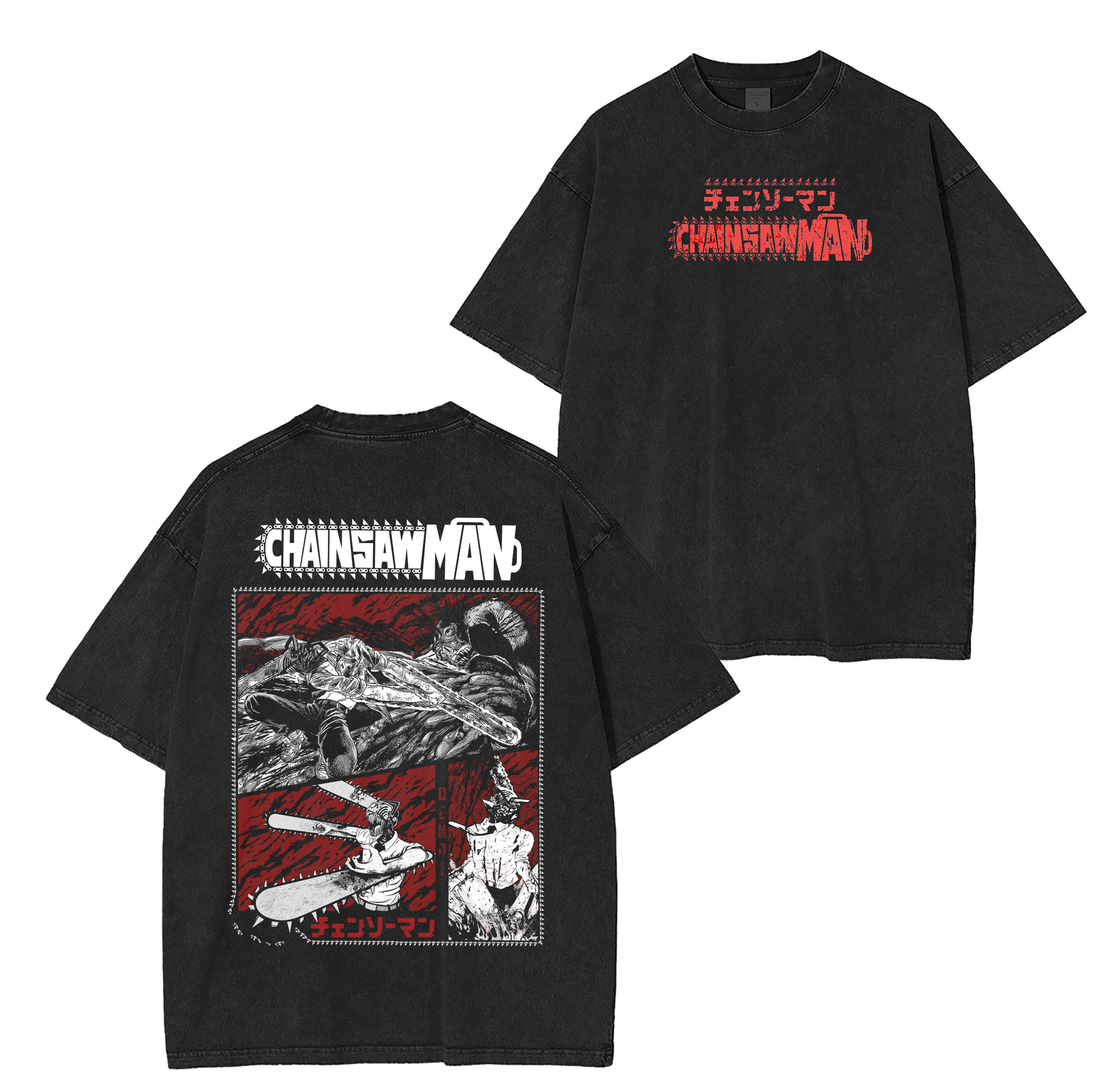 Chainsaw Man Anime Unsiex Washed T-Shirt