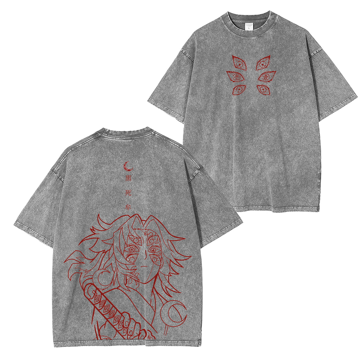Demon Slayer Kokushibo Anime Unsiex Washed T-Shirt