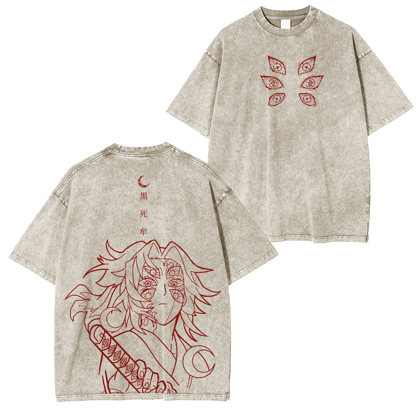 Demon Slayer Kokushibo Anime Unsiex Washed T-Shirt