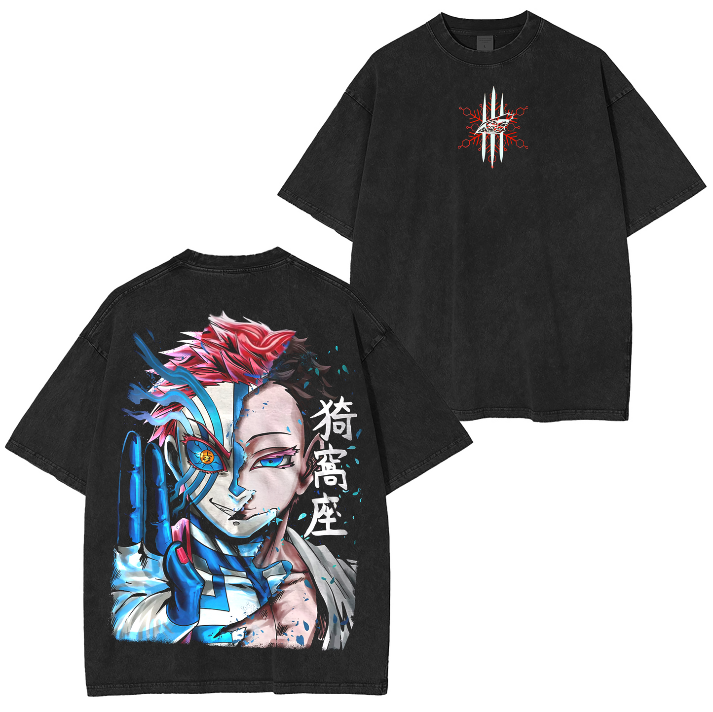Limited Akaza ,DEMON SLAYER Washed T-shirt/Crewneck/Hoodie
