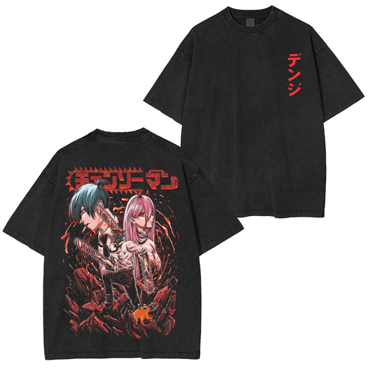 Chainsaw man Anime Washed T-shirt/Crewneck/Hoodie