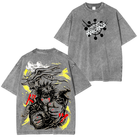 Megumi Fushiguro x Mahoraga,Jujutsu Kaisen Anime Washed T-shirt/Crewneck/Hoodie