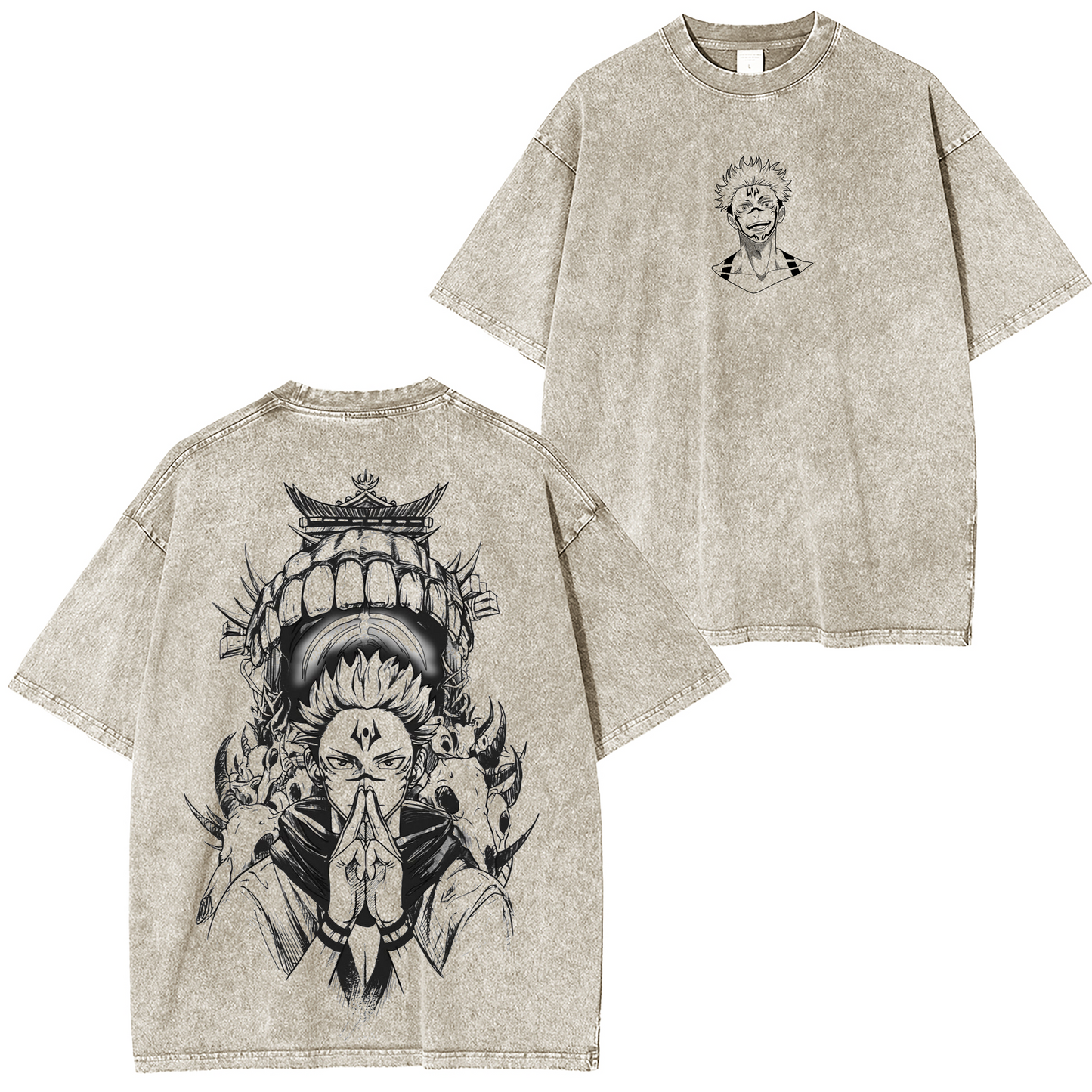 Ryomen Sukuna v2 Jujutsu Kaisen Anime Washed T-shirt/Crewneck/Hoodie