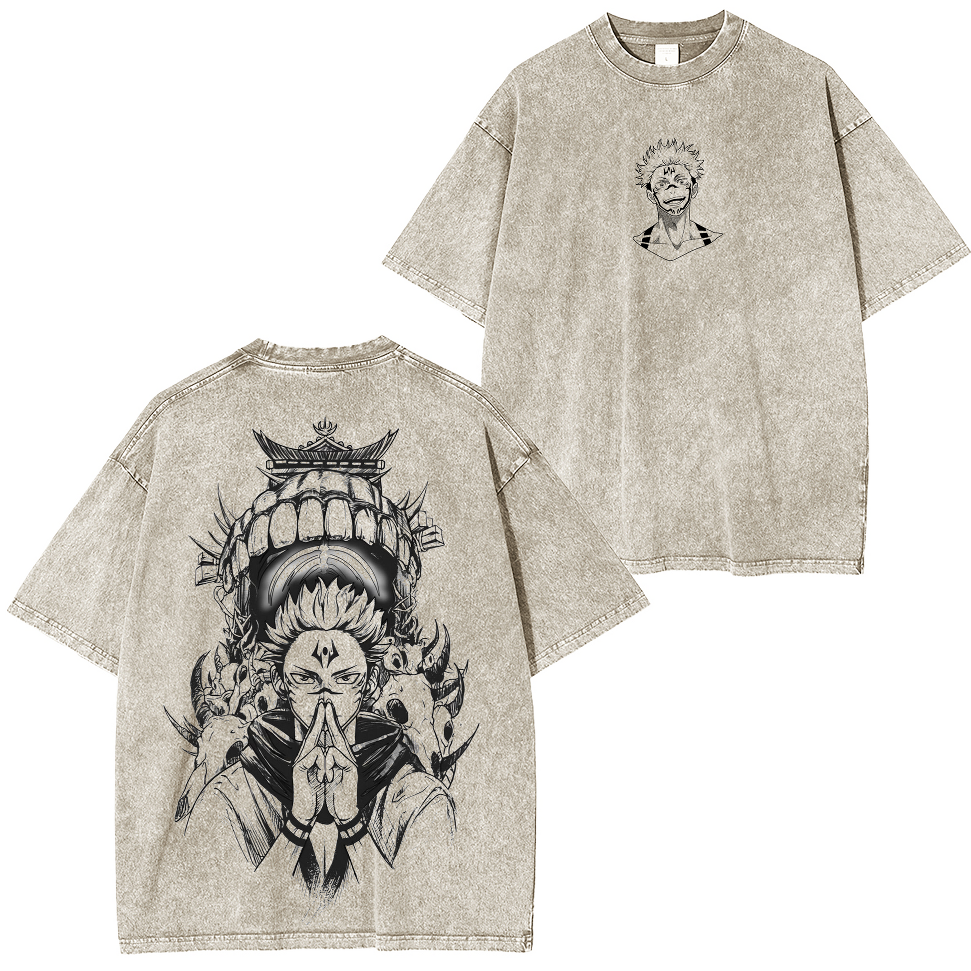 Ryomen Sukuna v2 Jujutsu Kaisen Anime Washed T-shirt/Crewneck/Hoodie
