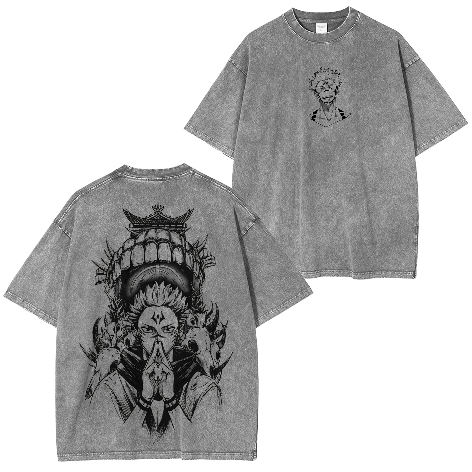 Ryomen Sukuna v2 Jujutsu Kaisen Anime Washed T-shirt/Crewneck/Hoodie